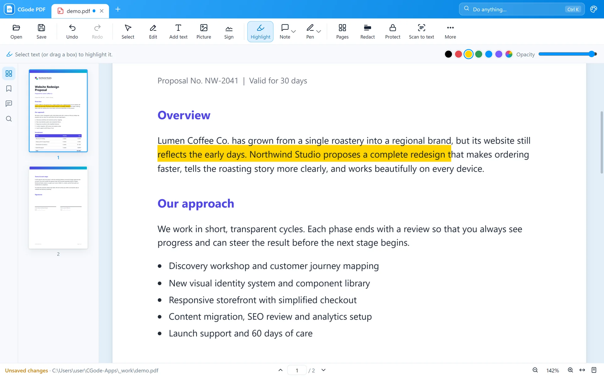 Highlighted text