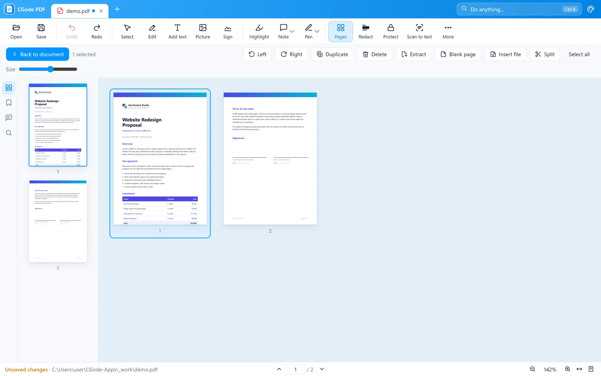 The page organizer